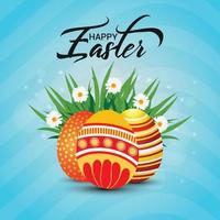 Creative illustration of happy easter day vector