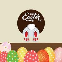 Easter day with background with easter bunny with carot vector