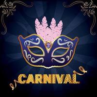 Carnival party background with creative mask vector