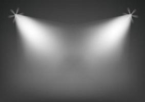 Illuminated empty stage with bright lights vector