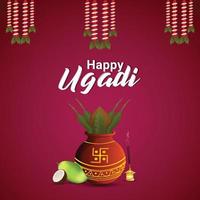 Happy ugadi or gudi padwa celebration background vector