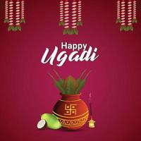 Fondo de celebración feliz ugadi o gudi padwa vector