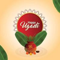 Happy ugadi celebration background vector