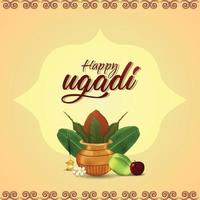 tarjeta de felicitación del festival indio gudi padwa vector