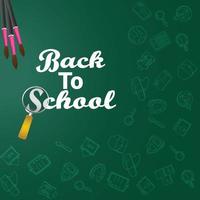 Back to school background and school equipment vector