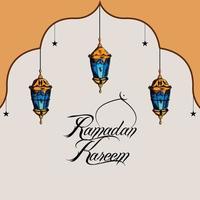 Ramadán kareem concepto de diseño plano y fondo vector