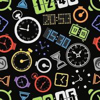 reloj de estilo diferente, siluetas vectoriales, fondo transparente vector