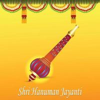 Creative illustration of happy hanuman jayanti celebration background vector