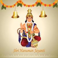 Hanuman jayanti with creative illustration of lord hanuman vector