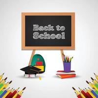 Back to school background with creative bag and books vector