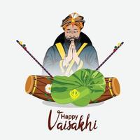 ilustración creativa de la celebración del festival vaisakhi punjabi vector