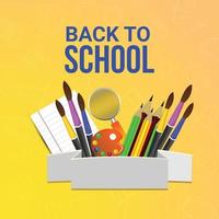 Back to school background with paper and pancil vector