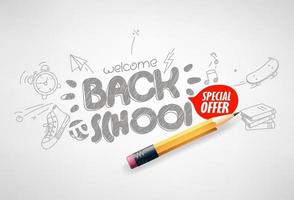 Back to school special offer vector banner