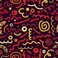 Doodle elements pattern. Abstract seamless background vector