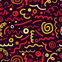 Doodle elements pattern. Abstract seamless background vector