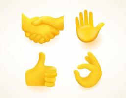 Vector emoji set for web and apps. Hand gestures
