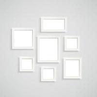 Picture gallery with empty frames vector