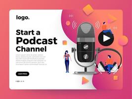Vector illustrations concept design podcast channel.