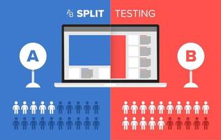 Vector illustrations design concept AB Testing. System Method Modern graphic, Web Banners, Suitable for Diagrams, Infographics. Vector illustrate.