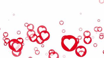 Floating Social Media Motion Red Hearts Loop Animation video