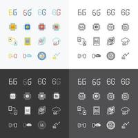 6g velocidad inalámbrica de red de sexta generación. icono de vector plano para aplicaciones y sitios web