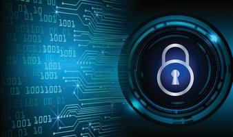 Closed Padlock on digital background, cyber security vector
