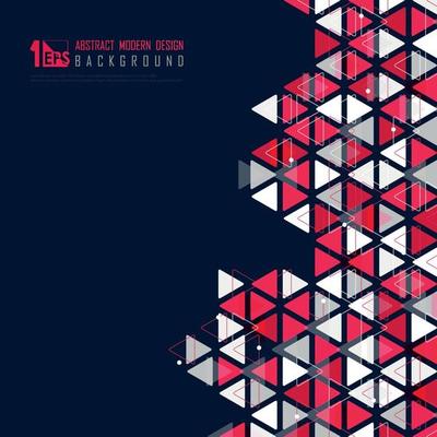 Abstract triangle tech color white and red design decoration background. illustration vector eps10