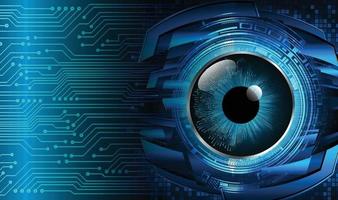 Blue eye cyber circuit future technology concept background vector