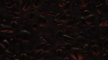 bruna rostade kaffebönor som faller i slow motion video