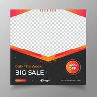 Fashion social media sale banner template vector