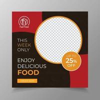 Food menu social media banner template for restaurant vector