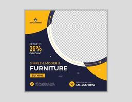 Furniture social media post web banner template vector