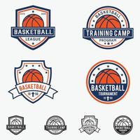 insignias de baloncesto logos conjunto de plantillas de diseño vectorial vector