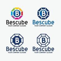 B Logo Badges vector design templates