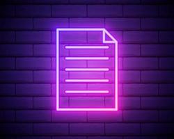 Feedback neon icon. Elements of education set. Simple icon for websites, web design, mobile app, info graphics isolated on brick wall vector