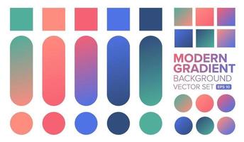 Set of colorful modern gradient backgrounds vector