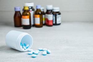 Medicine bottles and pills photo