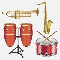 Illustration Musical Instruments vector design templates set