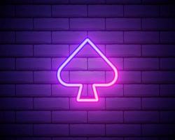 card peak neon icon. Elements of web set. Simple icon for websites, web design, mobile app, info graphics isolatd on brick wall vector