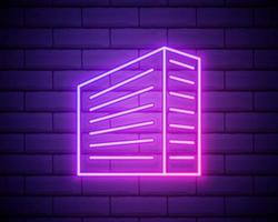 building icon. Elements of Bulding Landmarks in neon style icons. Simple icon for websites, web design, mobile app, info graphics isolated on brick wall vector