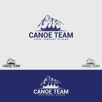 plantilla de vector de diseño de logotipo de equipo de canoa