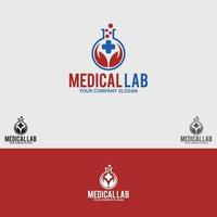 plantilla de vector de diseño de logotipo de laboratorio médico