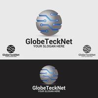 GLOBE TECH NET LOGO DESIGN TEMPLATE VECTOR