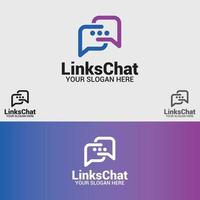 enlaces chat logo diseño vector plantilla