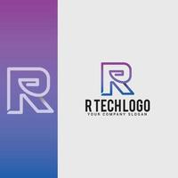 R-tech logo design vector template