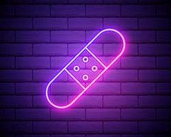 medicine bandage line icon. Elements of Medicine in neon style icons. Simple icon for websites, web design, mobile app, info graphics isolated on brick wall vector