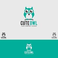 cute-owl logo design vector template