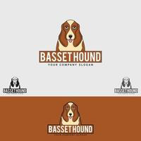 Basset-Hound logo design vector template