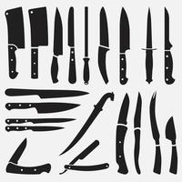 Knife Silhouette vector design templates set