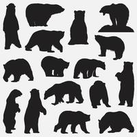 polar bear Silhouettes vector design templates set